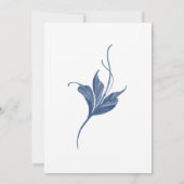 Elegant Navy Blue Floral Waterverf Rustic Wedding Kaart (Achterkant)