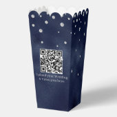 Elegant Navy Blue Folie & Diamond bruiloft Popcorn Bedankdoosjes (Achterkant)