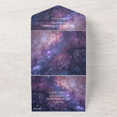 Elegant Navy Blue Galaxy Modern RSVP QR Code All I All In One Uitnodiging (Buitenkant)