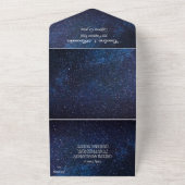 Elegant Navy Blue Galaxy Modern RSVP QR Code All In One Uitnodiging (Buitenkant)