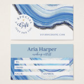 Elegant Navy & Blue Geode Gold Glitter Agate Visitekaartje (Voorkant /achterkant)