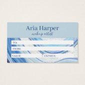 Elegant Navy & Blue Geode Gold Glitter Agate Visitekaartje (Achterkant)