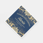 Elegant Navy Blue Glitter Graduparty Servet (Hoek)