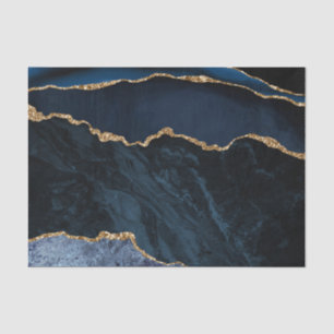 Elegant Navy Blue Glitter Marble Tissuepapier