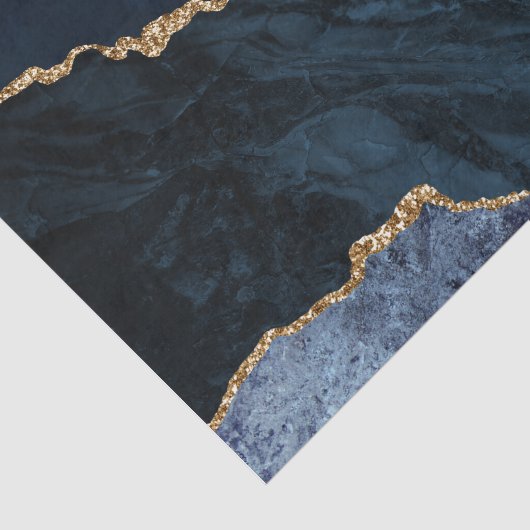 Elegant Navy Blue Glitter Marble Tissuepapier (Detail)