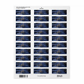 Elegant Navy Blue Glitter Monogram Initialen Etiket (Full Sheet)