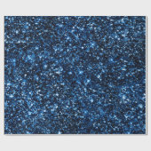 Elegant Navy Blue Glitter Sparkle Shiny Kerstmis Cadeaupapier (Vlak)