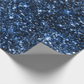 Elegant Navy Blue Glitter Sparkle Shiny Kerstmis Cadeaupapier (Hoek)