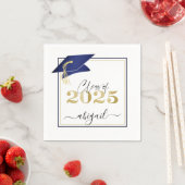 Elegant Navy Blue Gold 2022 Graduation Cap Script Servet (Insitu)