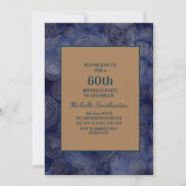 Elegant Navy Blue Gold 60th Birthday Kaart (Voorkant)