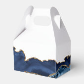 Elegant Navy Blue Gold Agate Bar Mitzvah Party Bedankdoosjes (Achterkant)