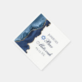 Elegant Navy Blue Gold Agate Bar Mitzvah Party Servet (Hoek)