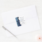 Elegant Navy Blue Gold Agate Bar Mitzvah Party Vierkante Sticker (Envelop)