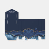 Elegant Navy Blue Gold Agate Bat Mitzvah Bedankdoosjes (Uitgevouwen)