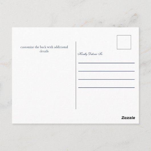 Elegant Navy Blue Gold Agate Bat Mitzvah Briefkaart (Achterkant)