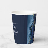 Elegant Navy Blue Gold Agate Bat Mitzvah Papieren Bekers (Rechts)