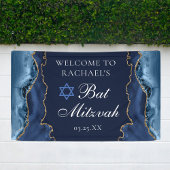 Elegant Navy Blue Gold Agate Bat Mitzvah Spandoek