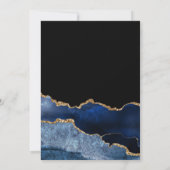 Elegant Navy Blue Gold Agate Marble 100th Birthday Kaart (Achterkant)