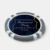 Elegant Navy Blue Gold Agate Retirement Party Poker Chips (Enkel)