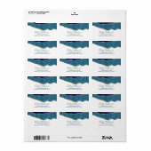 Elegant Navy Blue & Gold Agate Wedding Etiket (Full Sheet)