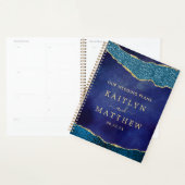 Elegant Navy Blue & Gold Agate Wedding Planner (Display)