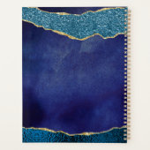 Elegant Navy Blue & Gold Agate Wedding Planner (Achterkant)