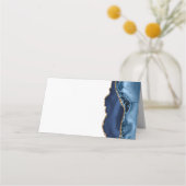 Elegant Navy Blue Gold Bar Mitzvah Place Card Plaatskaartje (Achterkant)