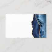 Elegant Navy Blue Gold Bar Mitzvah Place Card Visitekaartje (Achterkant)