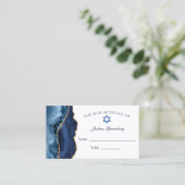 Elegant Navy Blue Gold Bar Mitzvah Place Card Visitekaartje (Staand voorkant)
