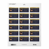 Elegant Navy Blue Gold Bedankt voor het sympathie Etiket (Full Sheet)