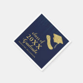 Elegant Navy Blue Gold Class 2023 Afstuderen Servet (Hoek)