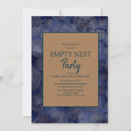 Elegant Navy Blue Gold Empty Nest Party Kaart