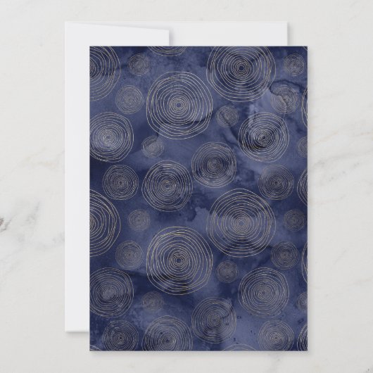 Elegant Navy Blue Gold Empty Nest Party Kaart (Achterkant)