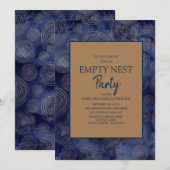 Elegant Navy Blue Gold Empty Nest Party Kaart (Voorkant / Achterkant)