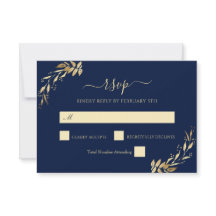Elegant Navy Blue Gold Eucalyptus Foliage Weddensc