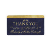 Elegant Navy Blue & Gold Family Hartelijk dank Etiket (Voorkant)