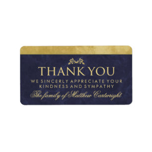Elegant Navy Blue & Gold Family Hartelijk dank Etiket