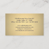 Elegant Navy Blue & Gold Faux Folie Chevron Patter Visitekaartje (Achterkant)