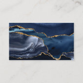 Elegant Navy Blue Gold Foil Marble Agate Sparkle Visitekaartje (Achterkant)