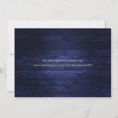 Elegant Navy Blue Gold Foil Wood Weduwfoto Save The Date (Achterkant)