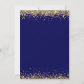 Elegant Navy Blue Gold Glitter 2024 Afstuderen Kaart (Achterkant)