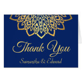 Elegant Navy Blue Gold Hartelijk dank voor uw trou (Voorkant Horizontaal)