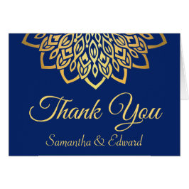 Elegant Navy Blue Gold Hartelijk dank voor uw trou