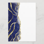 Elegant Navy Blue Gold Ink Wedding Menu (Achterkant)