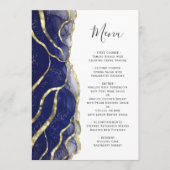 Elegant Navy Blue Gold Ink Wedding Menu (Voorkant)