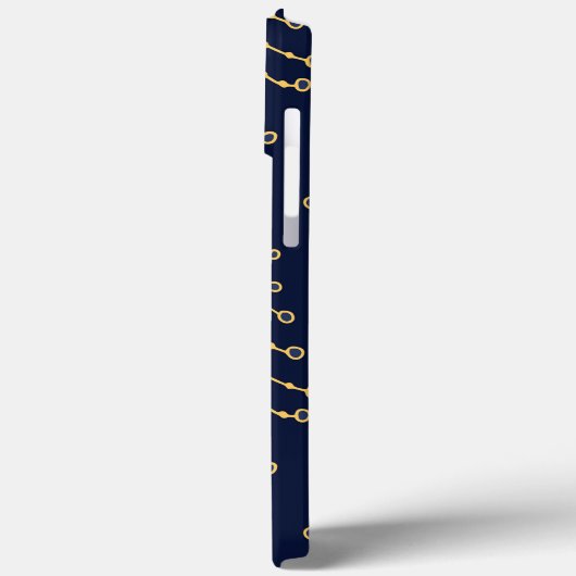 Elegant Navy Blue Gold-kerstboomster Case-Mate iPhone Case (Achterkant / Links)