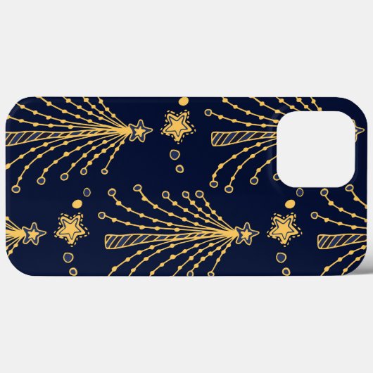 Elegant Navy Blue Gold-kerstboomster Case-Mate iPhone Case (Achterkant (horizontaal))