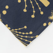 Elegant Navy Blue Gold-kerstboomster Fleece Deken (Hoek)