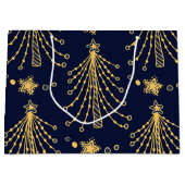 Elegant Navy Blue Gold-kerstboomster Groot Cadeauzakje (Voorkant)