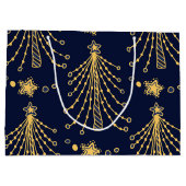 Elegant Navy Blue Gold-kerstboomster Groot Cadeauzakje (Achterkant)